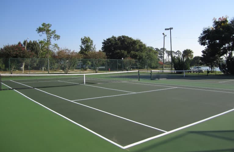 Lighted tennis courts